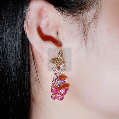 Purple/Red Butterfly Drop Earrings - Uniquely You Online