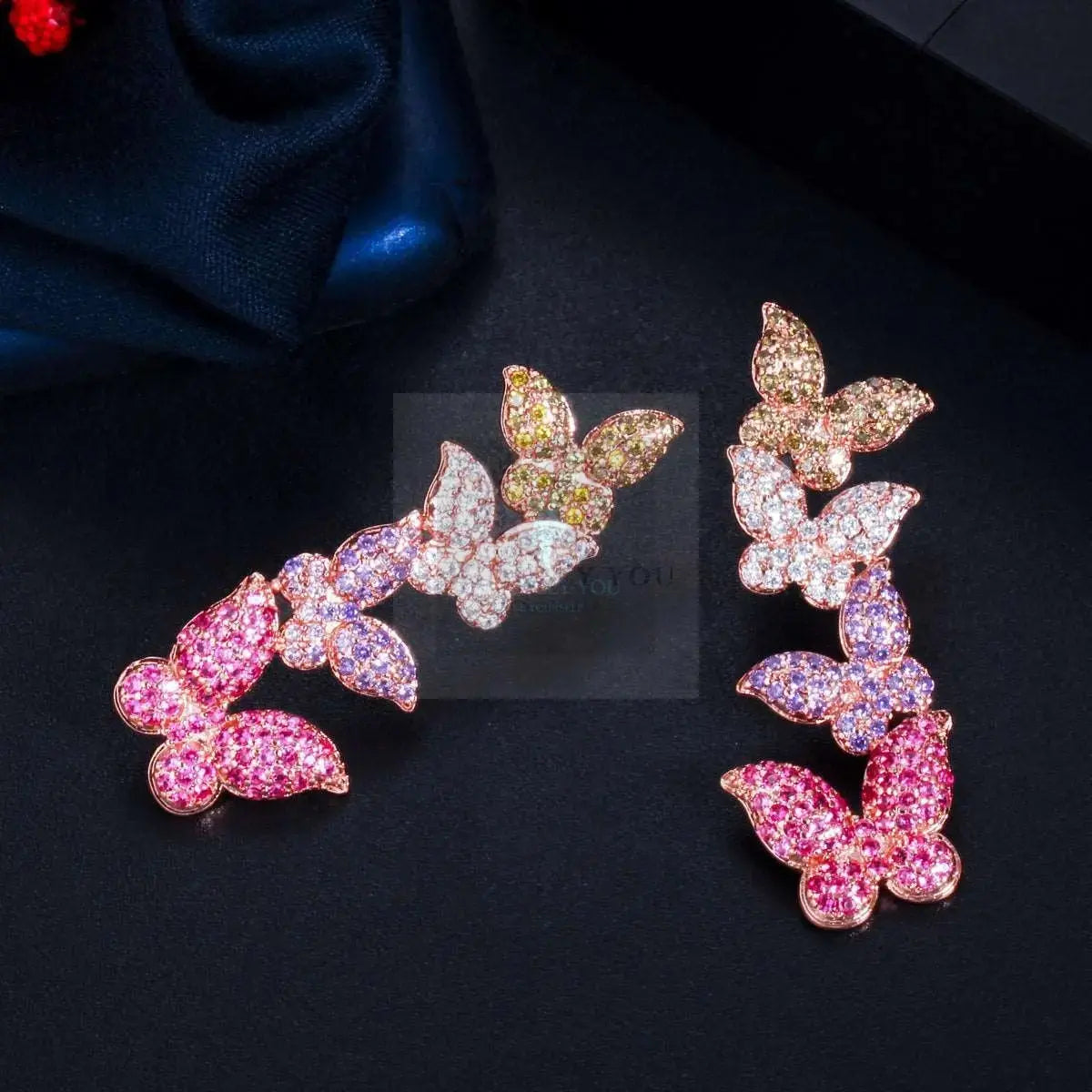 Purple/Red Butterfly Drop Earrings - Uniquely You Online