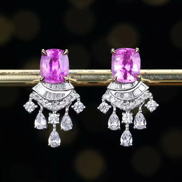 1.72ct Unheated Purple Papara Stud Earrings