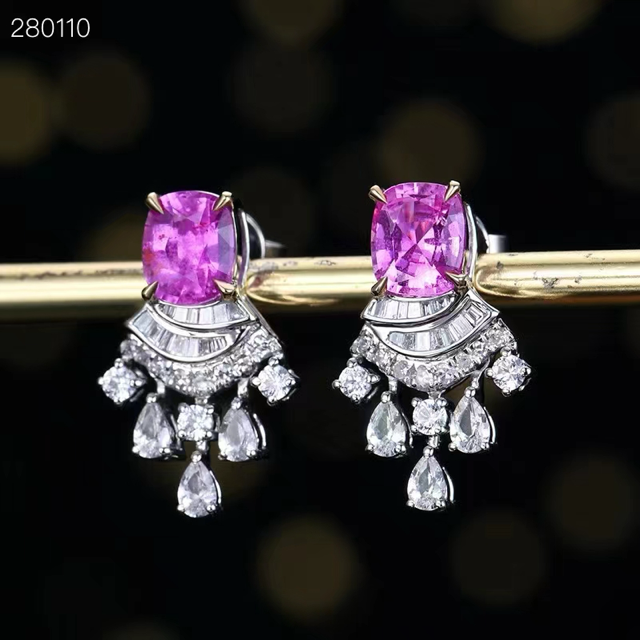 1.72ct Unheated Purple Papara Stud Earrings - Uniquely You Online