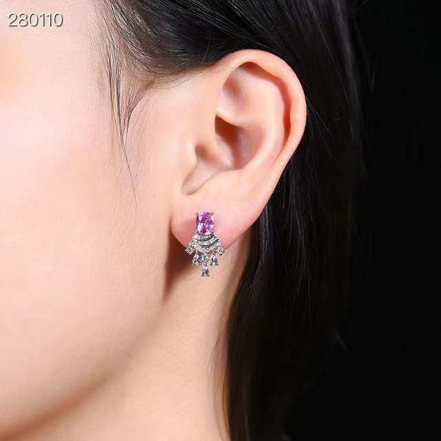 1.72ct Unheated Purple Papara Stud Earrings