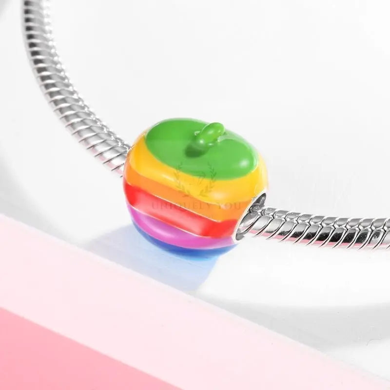 Rainbow Apple Charm