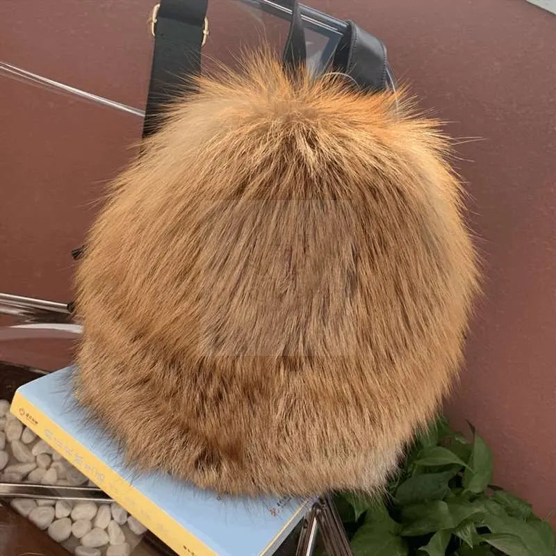 Red Fox Fur Backpack - Uniquely You Online