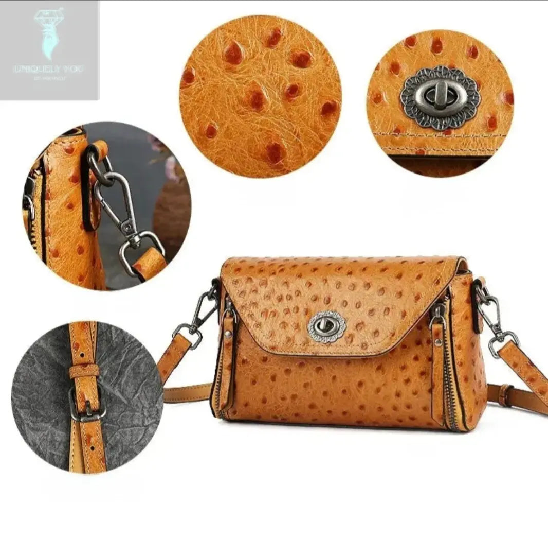 Retro Ostrich Patterned Crossbody  Uniquely You Online 