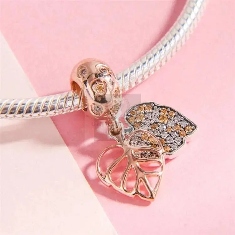 Rose Gold Leaves Charms - Uniquely You Online