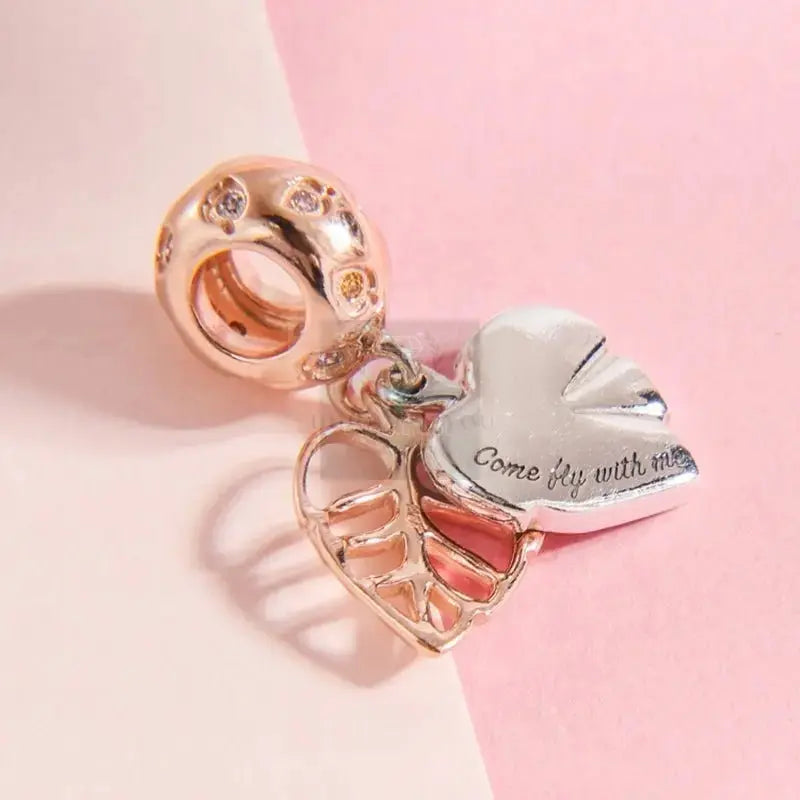 Rose Gold Leaves Charms - Uniquely You Online