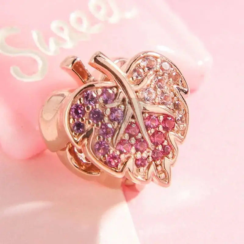 Rose Gold Leaves Charms - Uniquely You Online