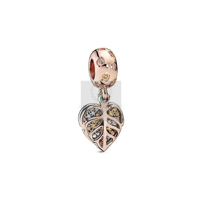 Rose Gold Leaves Charms - Uniquely You Online