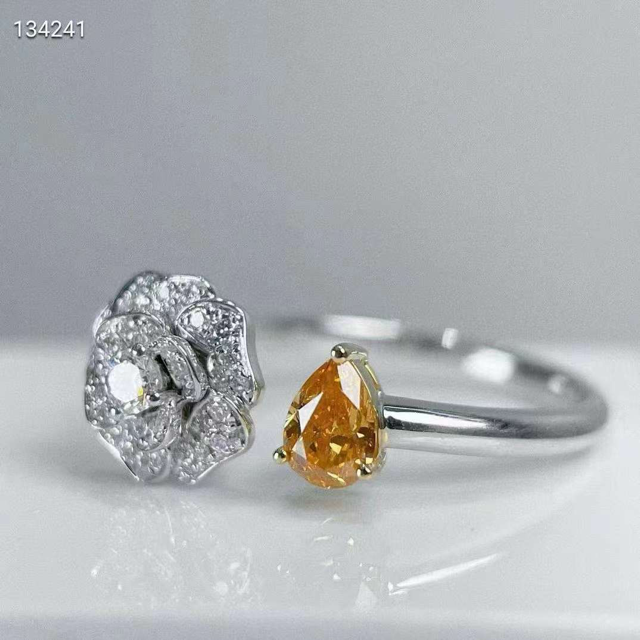 0.36ct Orange Diamond Rose Ring