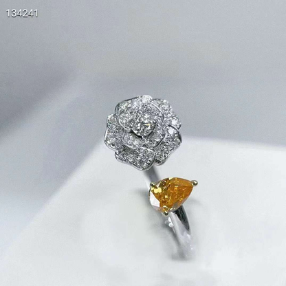 0.36ct Orange Diamond Rose Ring