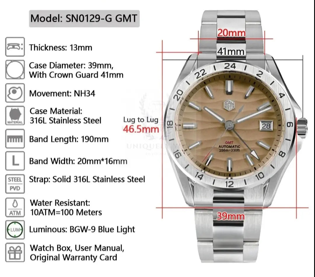 San Martin SN0129-G Textured Automatic Watch  Uniquely You Online