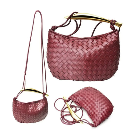 Sardine Handle Woven Dumpling Bag  Uniquely You Online