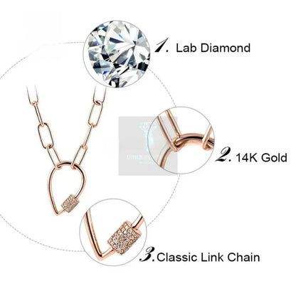 Rose Gold Classic Lab Diamond Necklace - Uniquely You Online