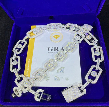 VVS Moissanite Oval Link Center Chain and Bracelet - Uniquely You Online