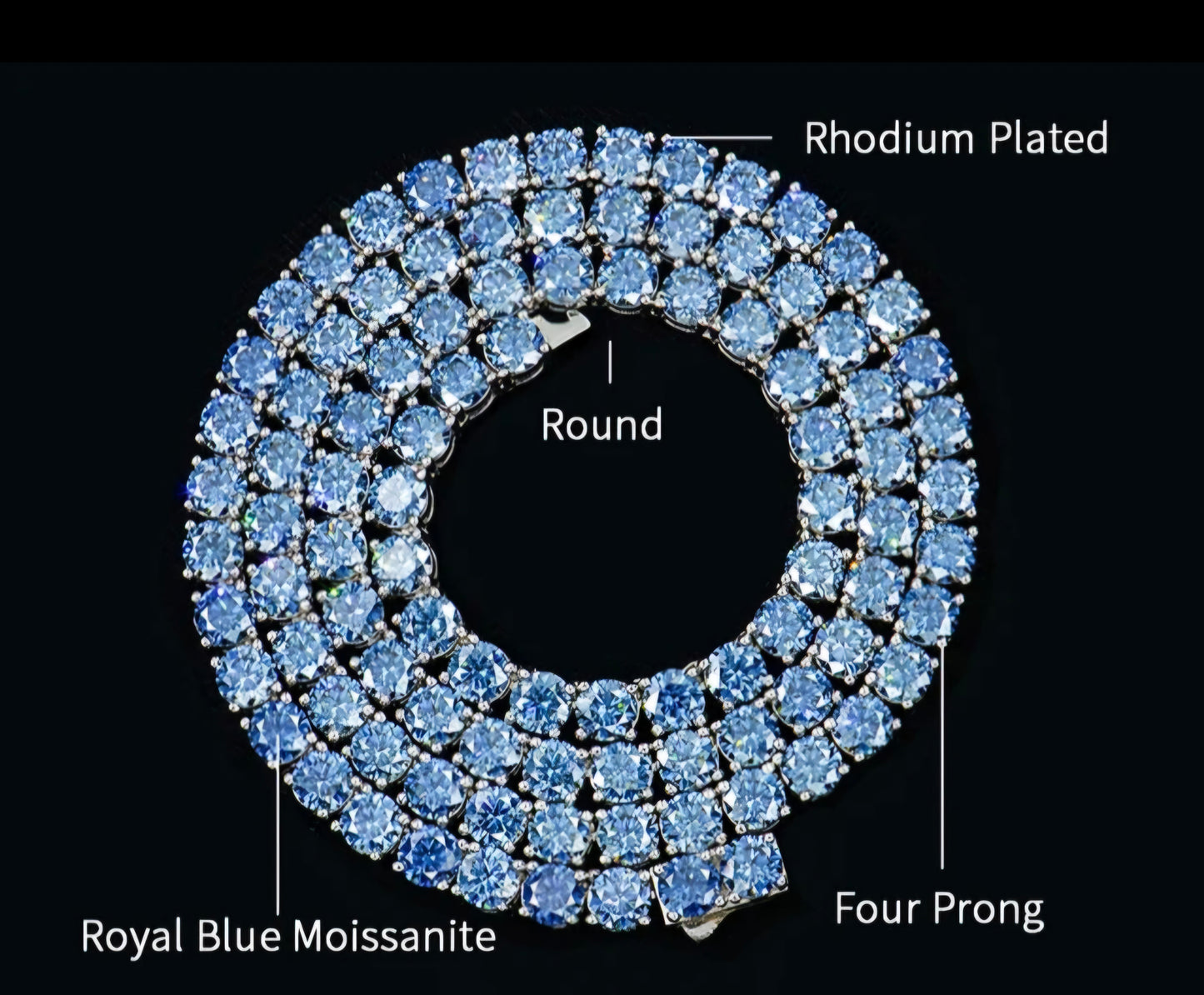 3mm-6mm Round Brilliant Cut Moissanite Tennis Necklace