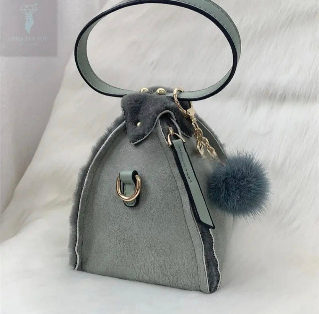 Sheep Fur Triangle Bag