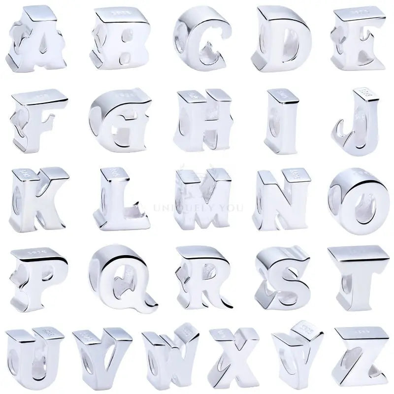 Silver Alphabet Letter Charms - Uniquely You Online