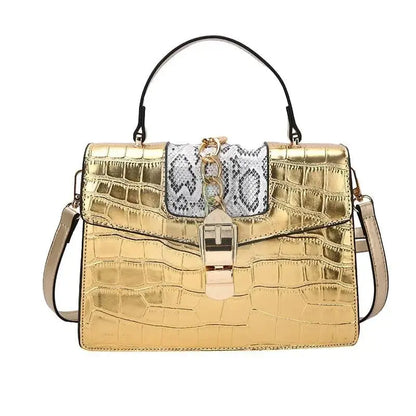 Snake Print Vegan Leather Handbag - Uniquely You Online