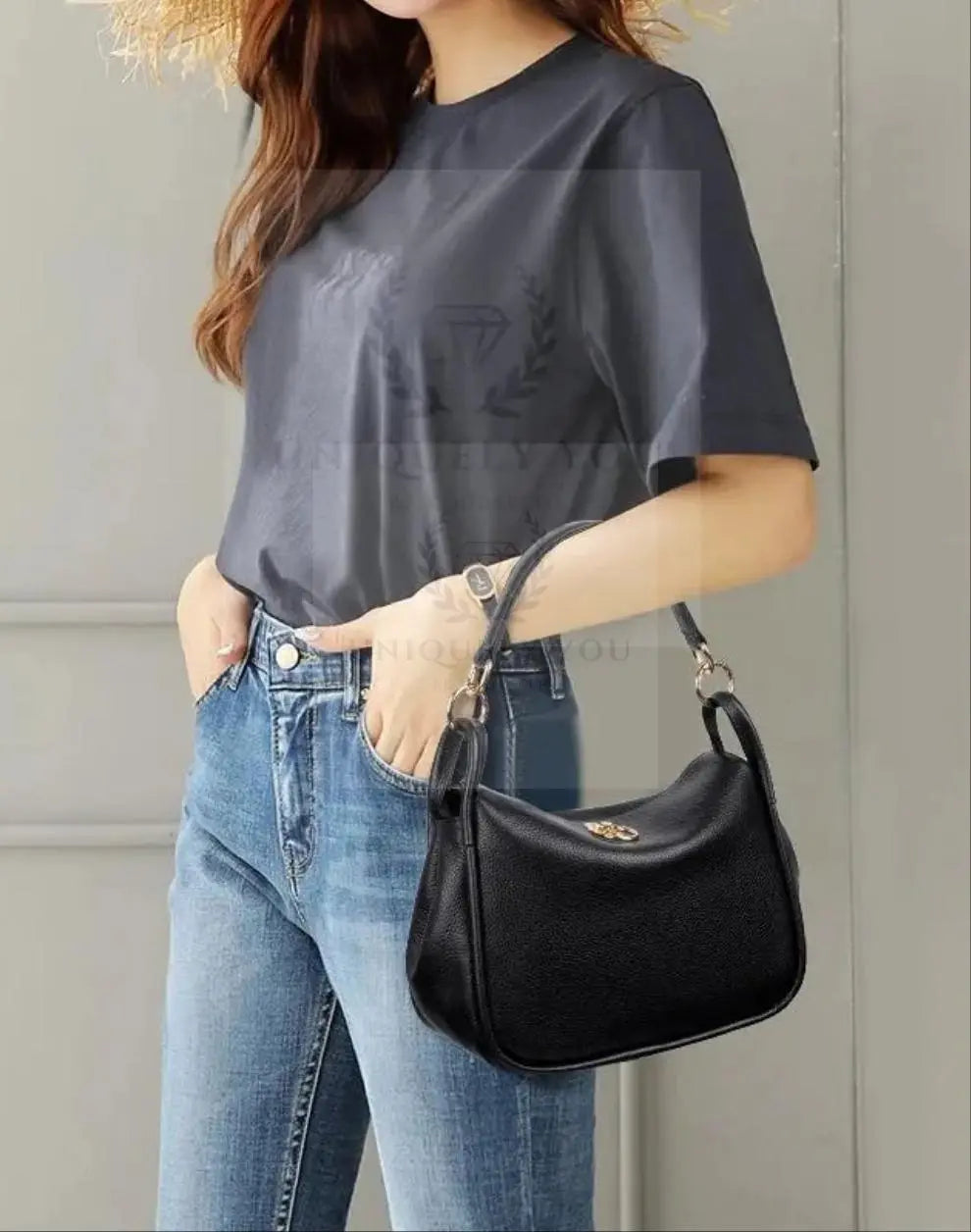 Soft Leather Pebble Handbag  Uniquely You Online