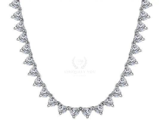 Dylam 2023 Design personnalisé en argent sterling 925 avec diamant en forme de cœur étincelant 5A Collier de tennis en zircone cubique 