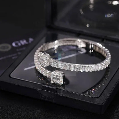 Square Baguette Moissanite Bracelet - Uniquely You Online