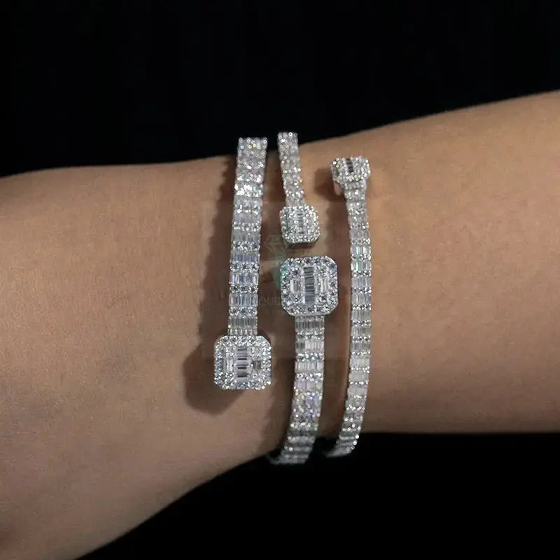 Square Baguette Moissanite Bracelet - Uniquely You Online