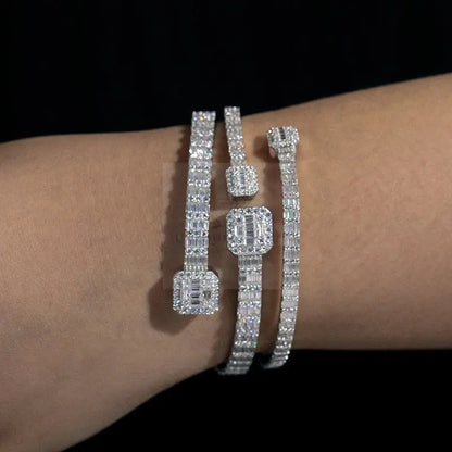 Square Baguette Moissanite Bracelet