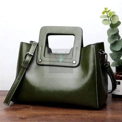 Square Leather Handbag - Uniquely You Online