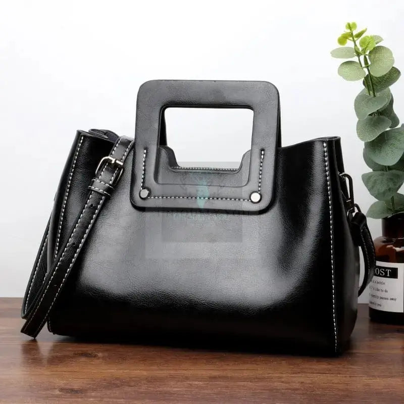 Square Leather Handbag - Uniquely You Online