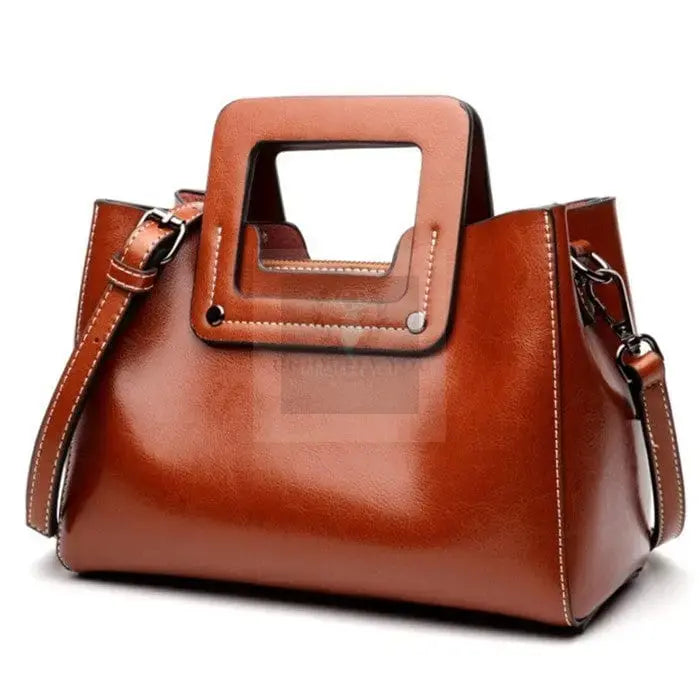 Square Leather Handbag - Uniquely You Online