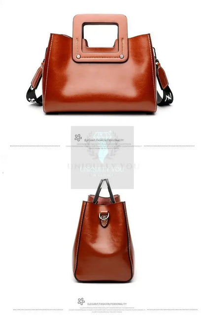 Square Leather Handbag - Uniquely You Online