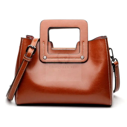 Square Leather Handbag - Uniquely You Online