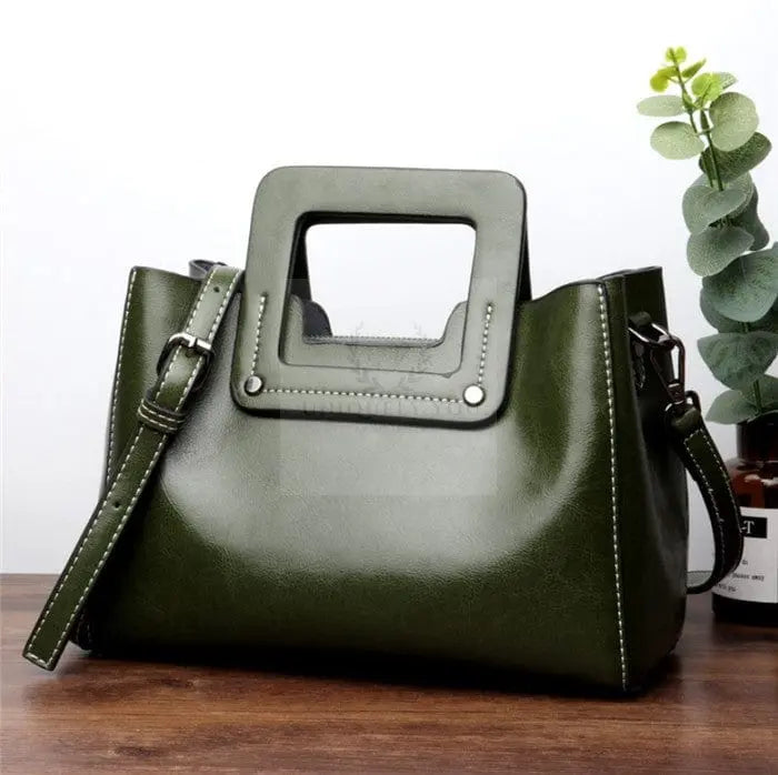 Square Leather Handbag - Uniquely You Online