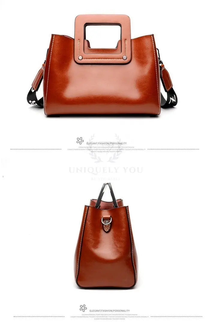 Square Leather Handbag - Uniquely You Online