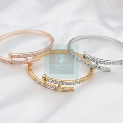 Stainless Steel Nail Bangle - Uniquely You Online