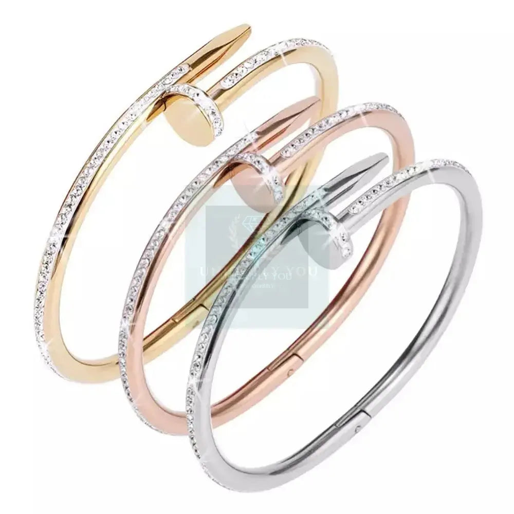 Stainless Steel Nail Bangle - Uniquely You Online