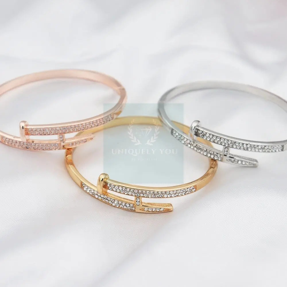 Stainless Steel Nail Bangle - Uniquely You Online