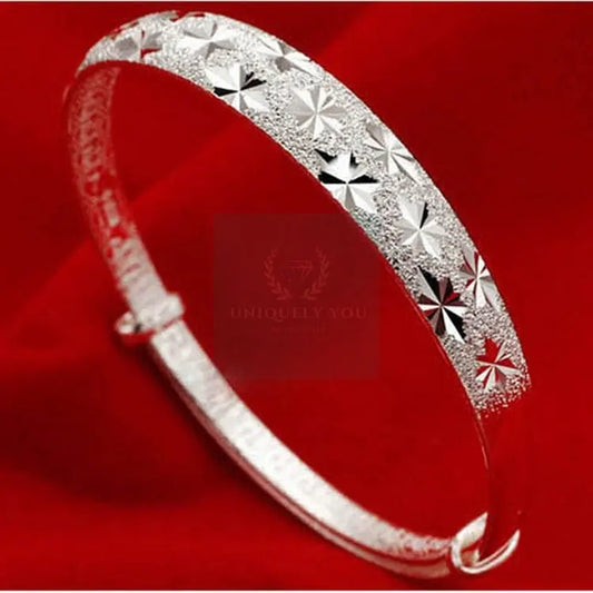 Star Textured Silver Bracelet - Uniquely You Online