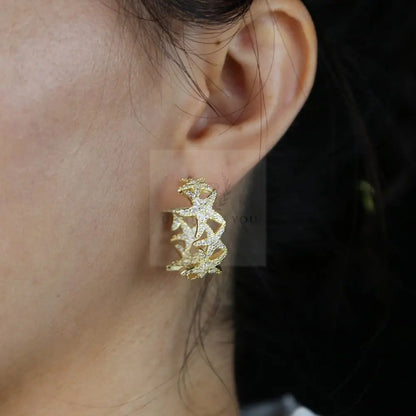 Starfish Hoop Earrings - Uniquely You Online