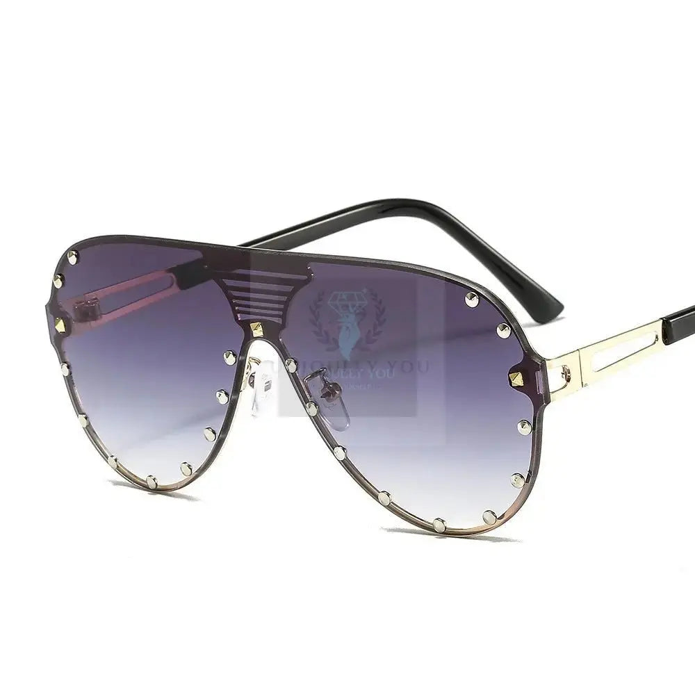 Studded Aviator Sunglasses - Uniquely You Online