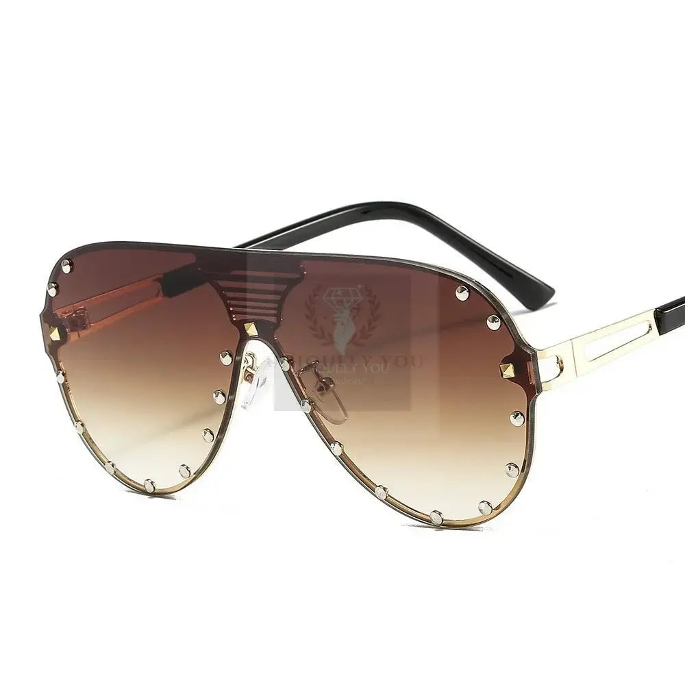 Studded Aviator Sunglasses - Uniquely You Online