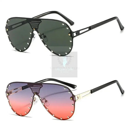 Studded Aviator Sunglasses - Uniquely You Online