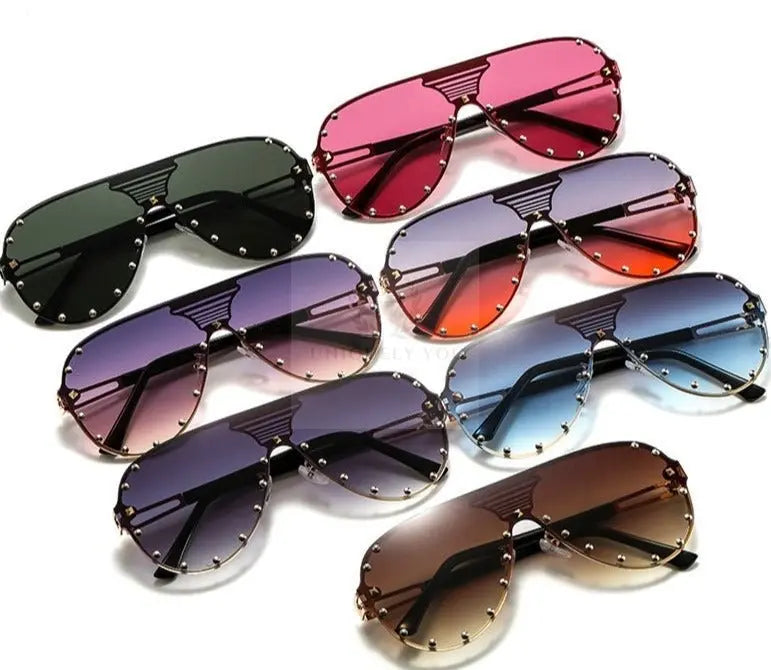 Studded Aviator Sunglasses - Uniquely You Online