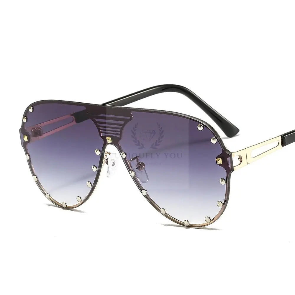 Studded Aviator Sunglasses - Uniquely You Online