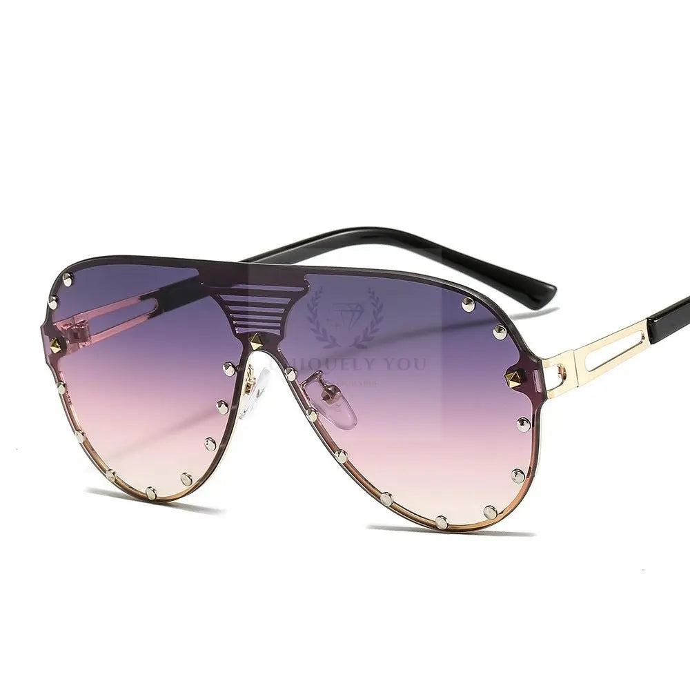 Studded Aviator Sunglasses - Uniquely You Online