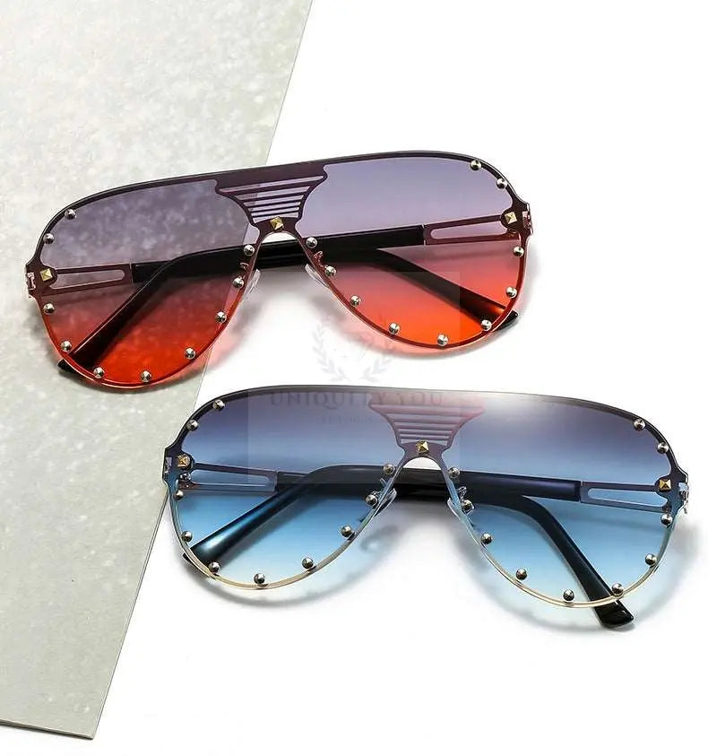 Studded Aviator Sunglasses - Uniquely You Online