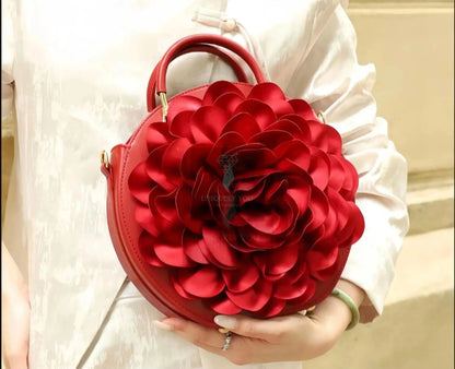 Textured Flower Round Bag  Uniquely You Online