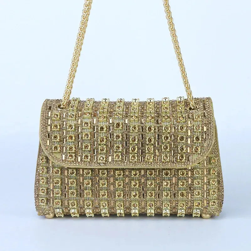 Textured Square Gemstone Crystal Bag