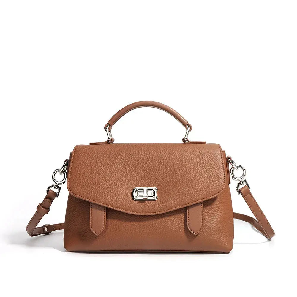 Top Grain Leather Double Strap Handbag - Uniquely You Online