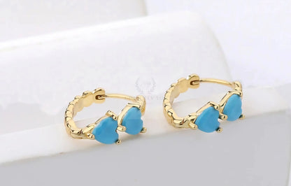 Turquoise Heart Hoop Earrings  Uniquely You Online